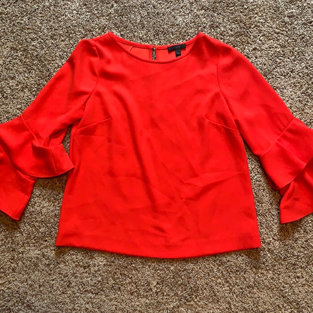 J. Crew Crepe Flutter Sleeve Top